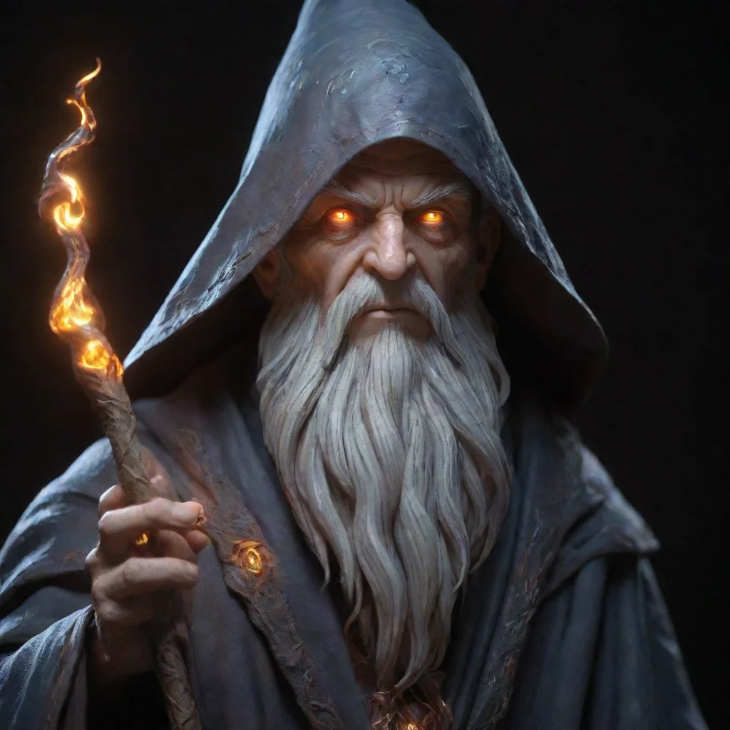  amazing perfect 3d sculplture of an arcane wizard with glowing eyessculpted in zbrush awesome portrait 2 tall