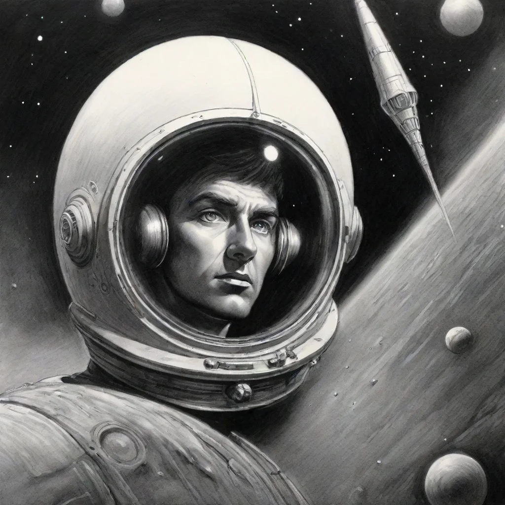 ai amazing perry rhodan a spheric spaceship is flying in spaceink drawing awesome portrait 2