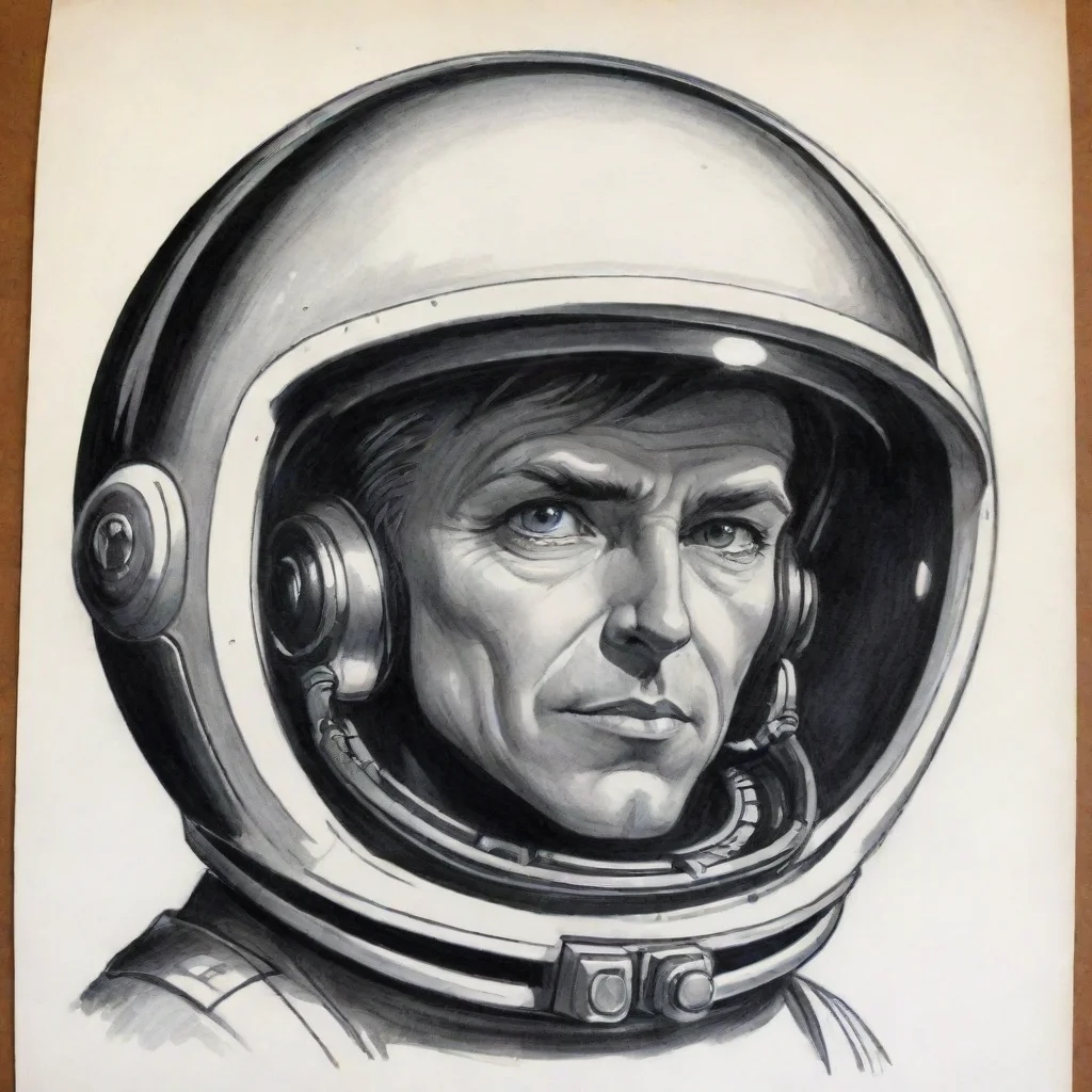 ai amazing perry rhodan spheric small spaceship ink cartoon style art awesome portrait 2