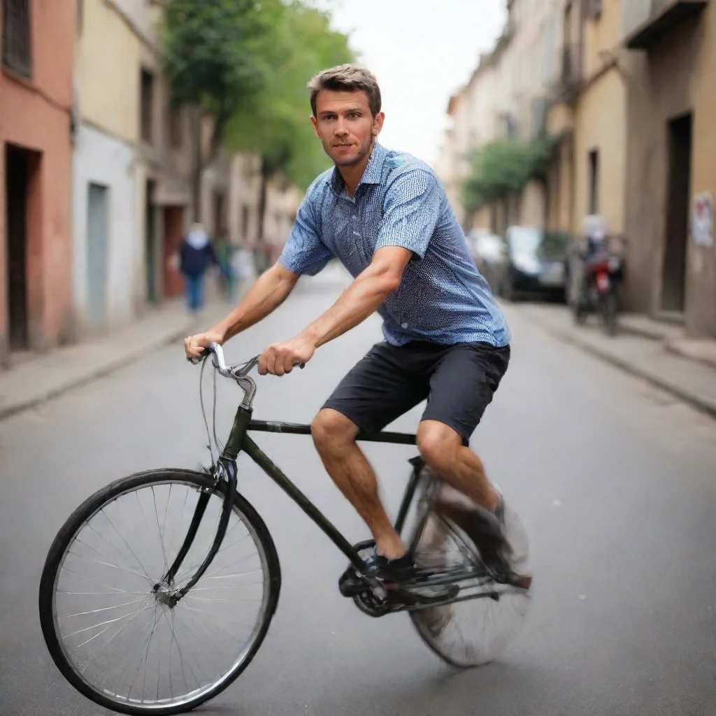 ai amazing person riding bicyle awesome portrait 2