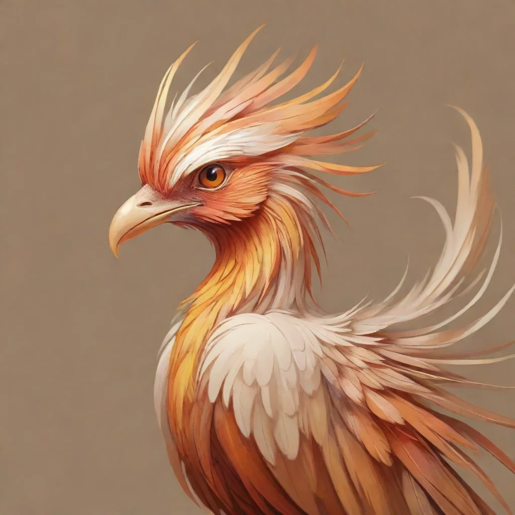 amazing phoenix birdsimple lines in neutral colors awesome portrait 2