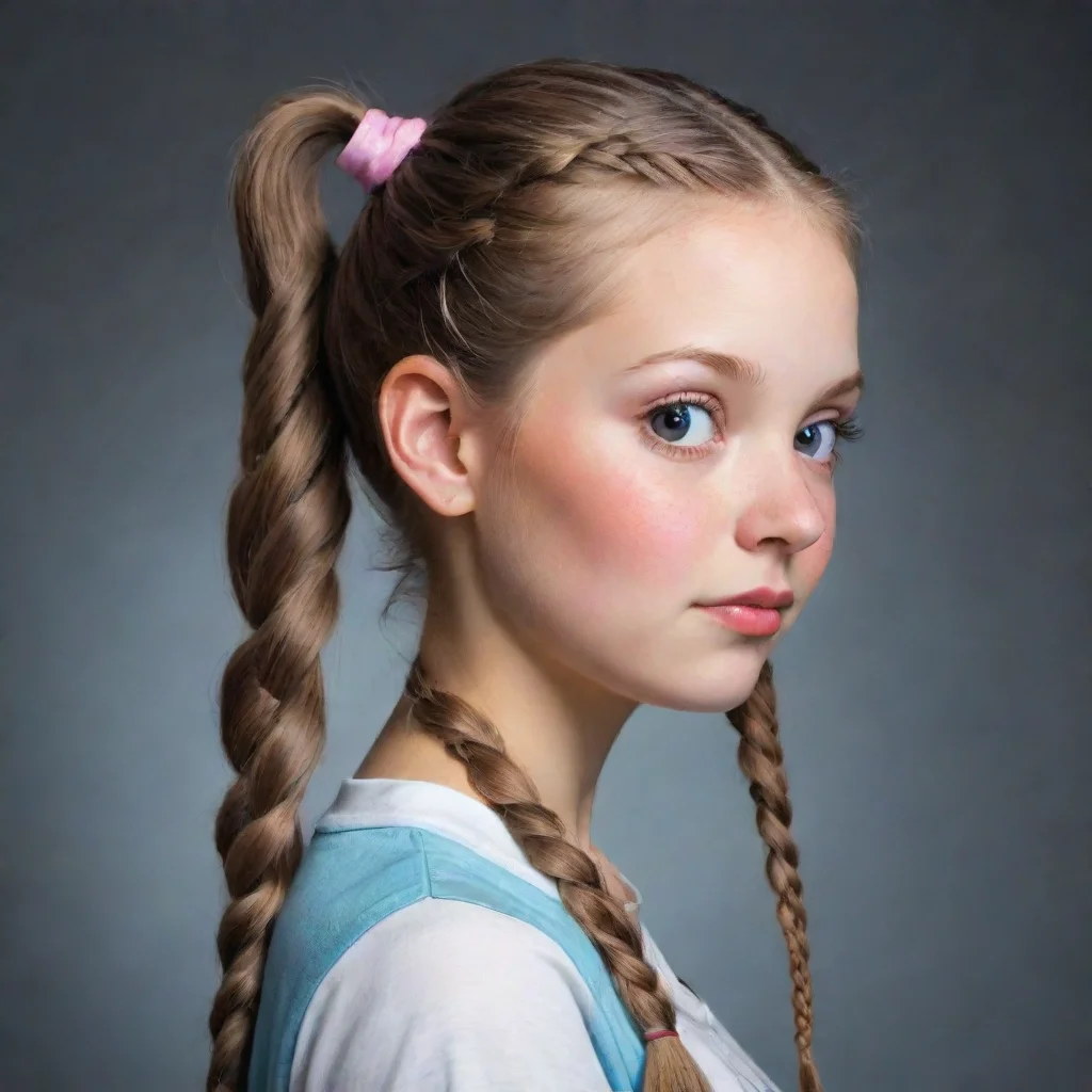 amazing pigtails art awesome portrait 2 tall