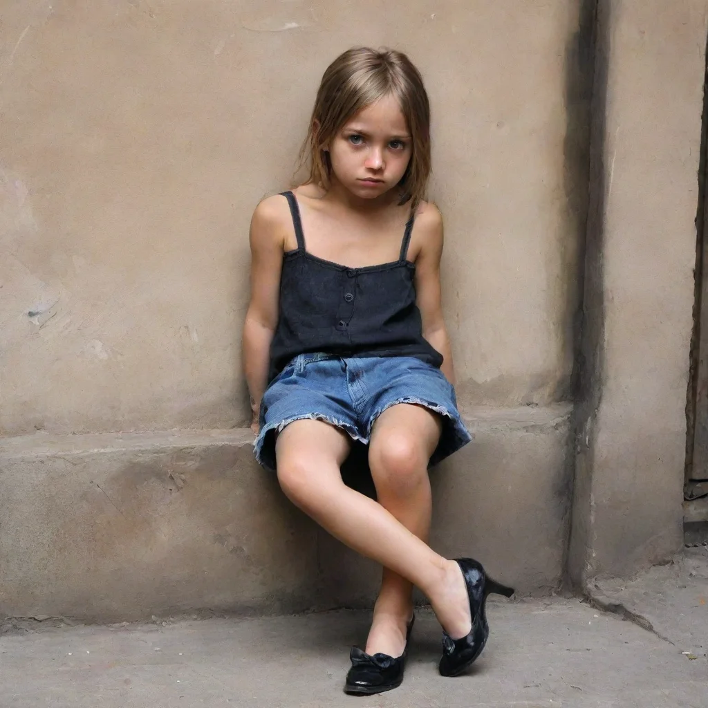 ai amazing poor boy under her heels awesome portrait 2