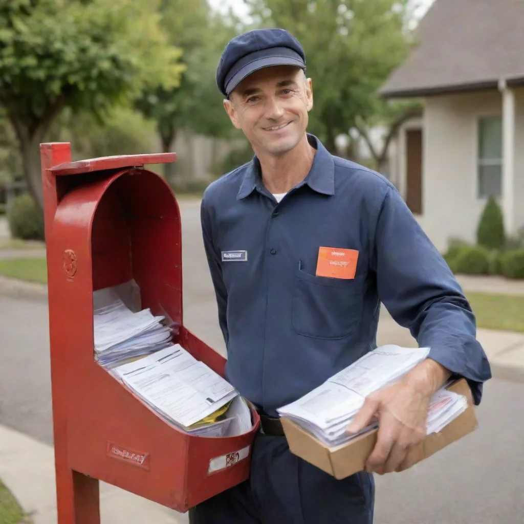 ai amazing postman dropping lot of mails in mailbox awesome portrait 2
