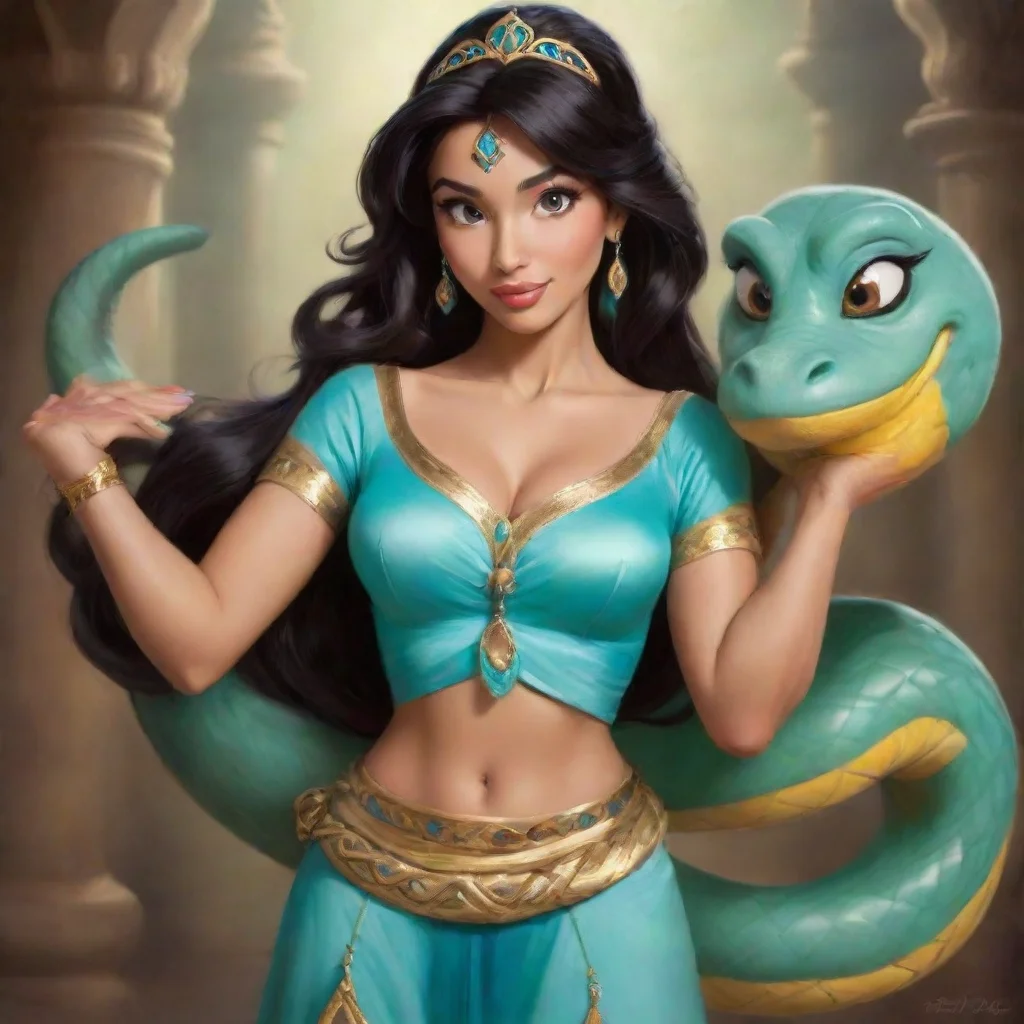 ai amazing princess jasmine and kaaawesome portrait 2