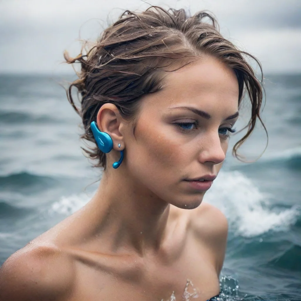 ai amazing product earbuds floating ocean storm awesome portrait 2