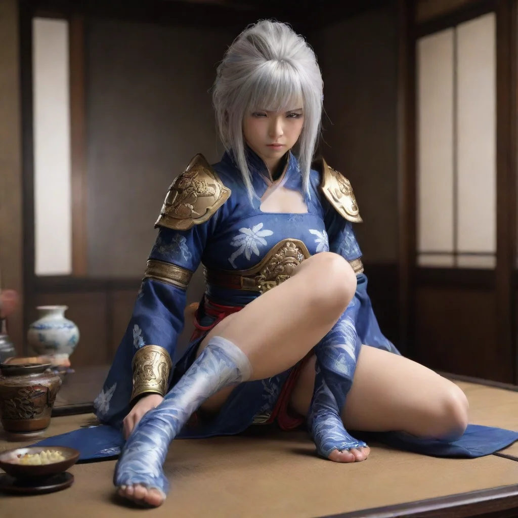  amazing raiden shogun with her socked feet on the table awesome portrait 2