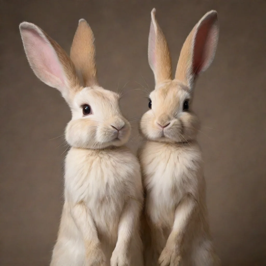 ai amazing realistic person sized anthro rabbits awesome portrait 2