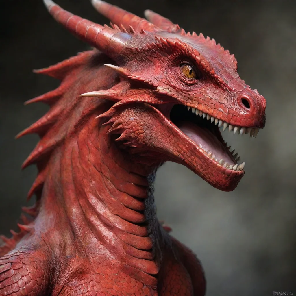 ai amazing red reptilian dragon awesome portrait 2