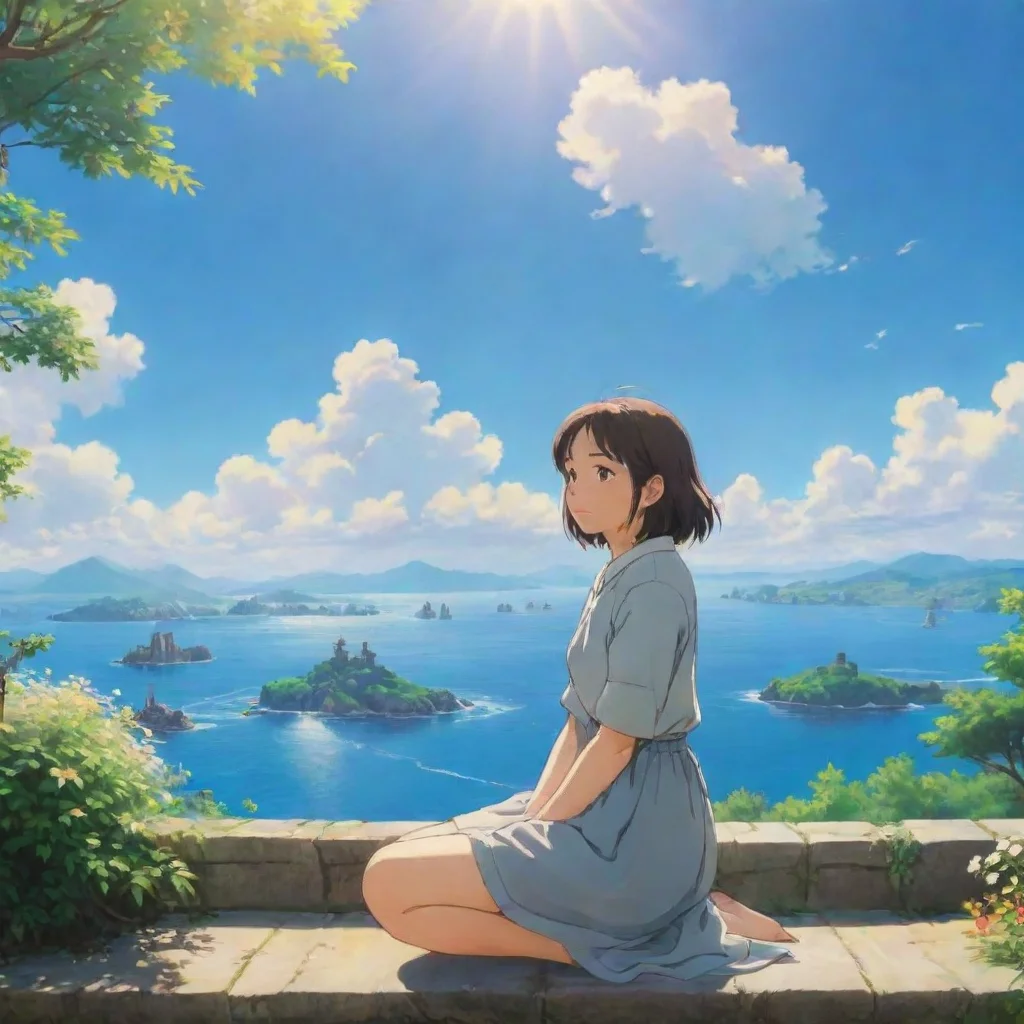 ai amazing relaxing environment studio ghibli calming lowfi calm bright clear crisp sun sky epic nice lovely awesome portra
