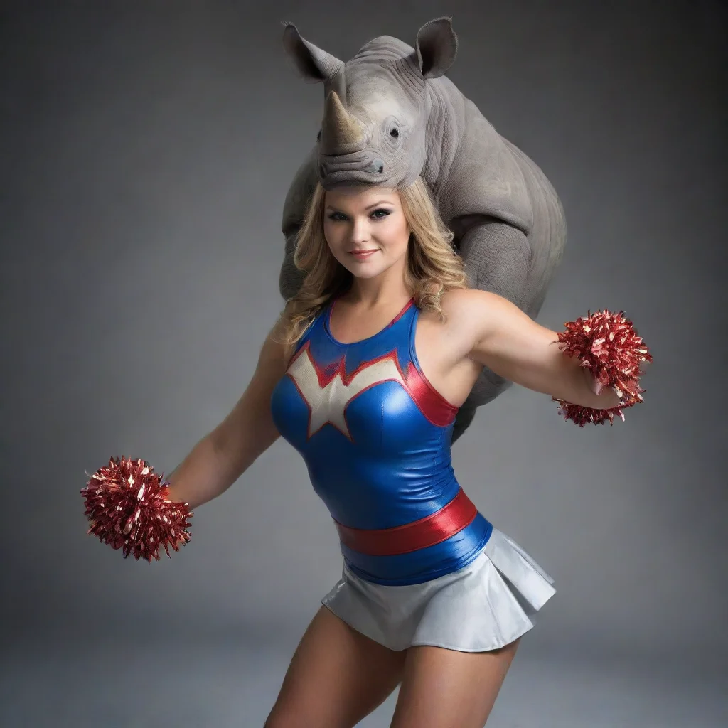 ai amazing rhino cheerleader superheroawesome portrait 2
