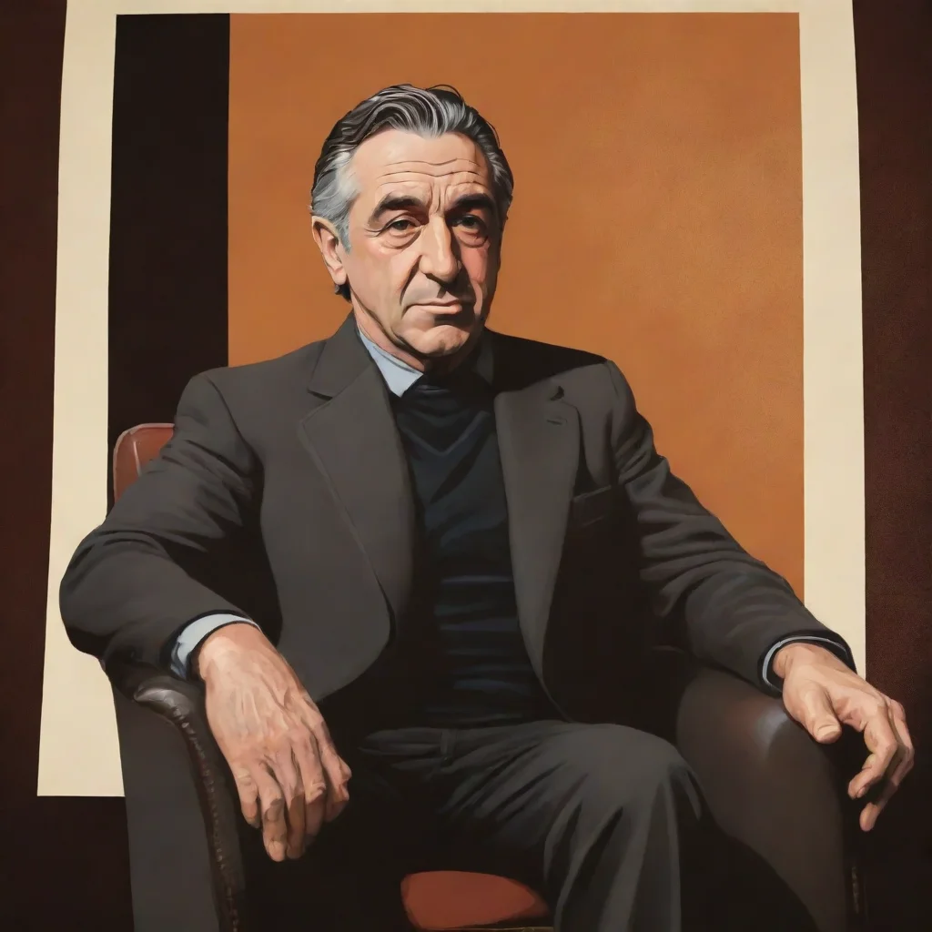 ai amazing robert de niro sitting in an armchairvector illustration style posterawesome portrait 2