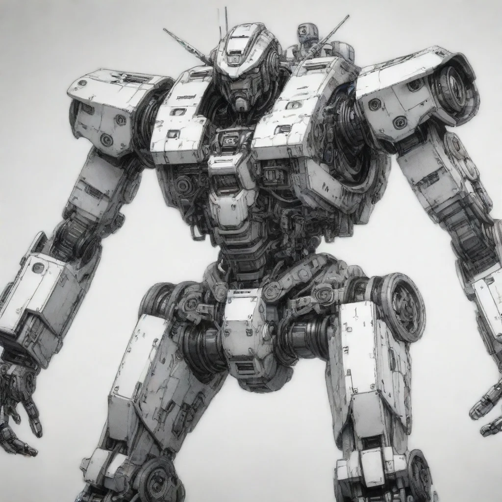  amazing robot mech mecha ai highly detailed vray cinematic linework drawing of a detailed mech in the style of katsuhiro