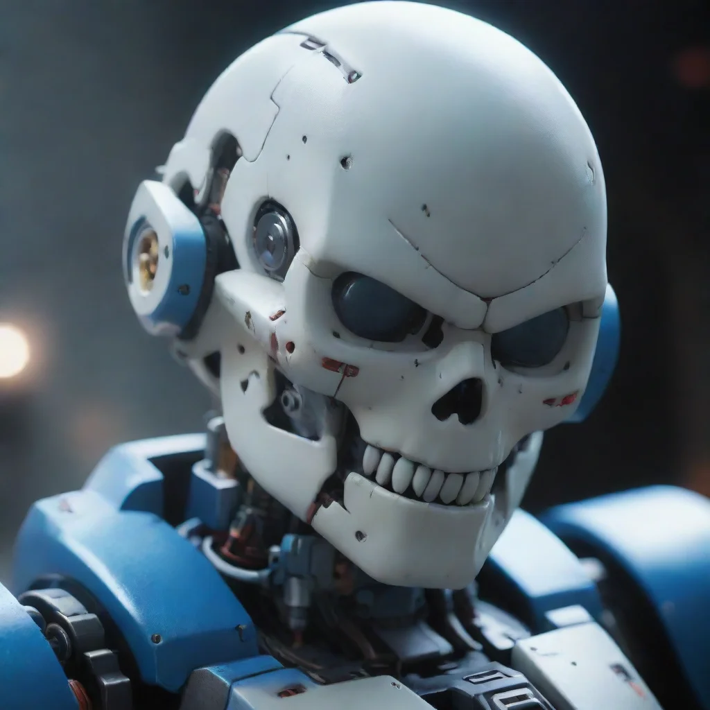 ai amazing sans from undertale a hyper realistic high detailed 4k octane render of a gundam robot realistic cinematic light