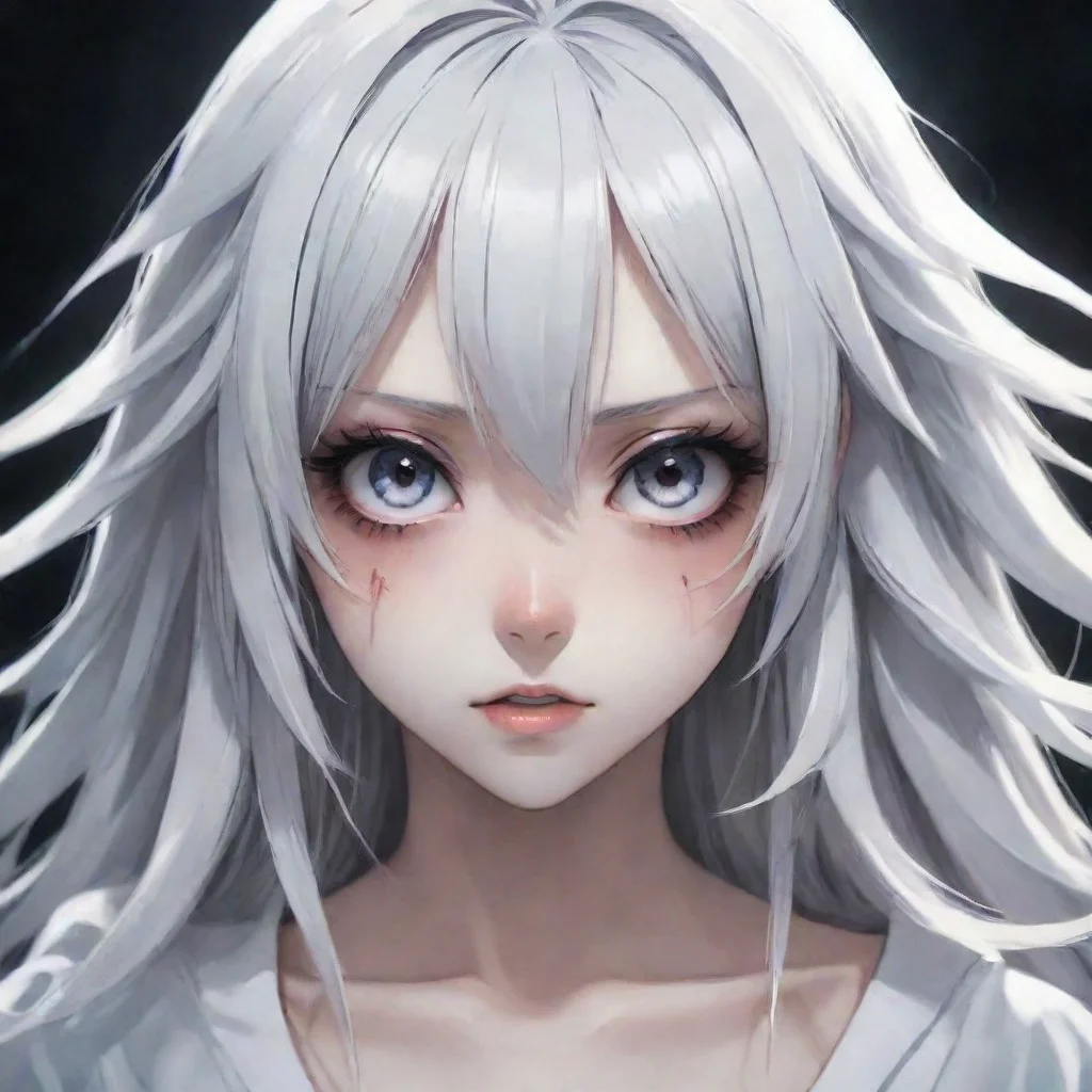 ai amazing scary anime girl in white awesome portrait 2
