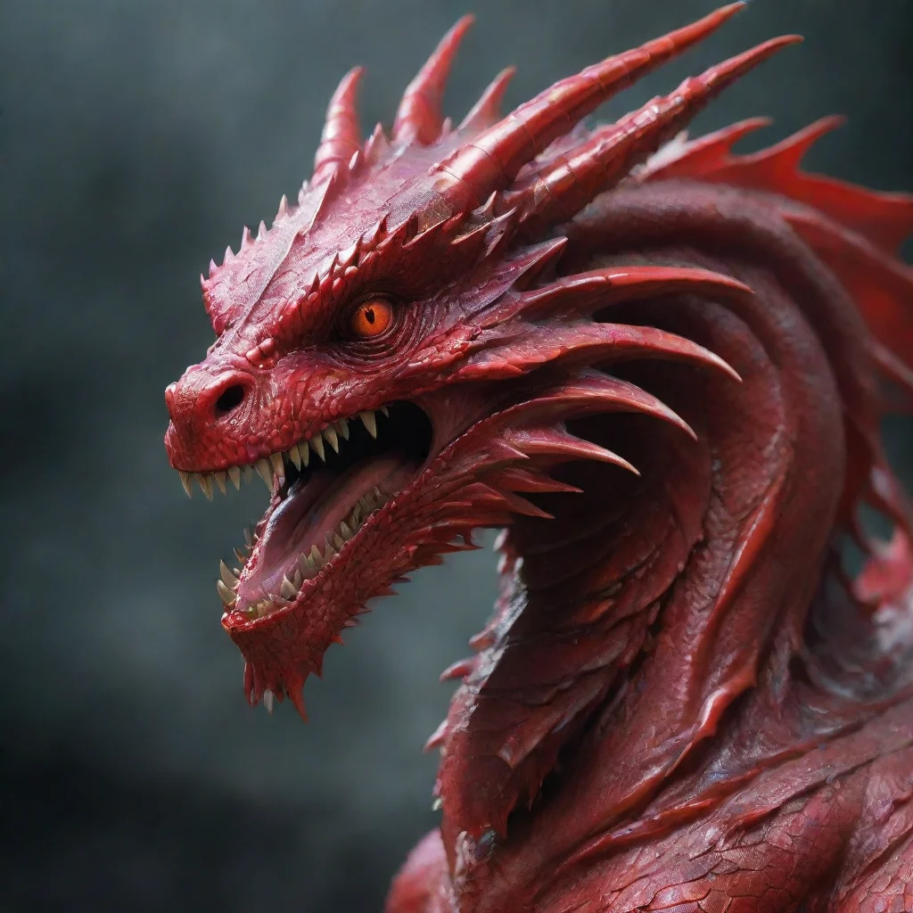 ai amazing scary dragon in red chrome color awesome portrait 2
