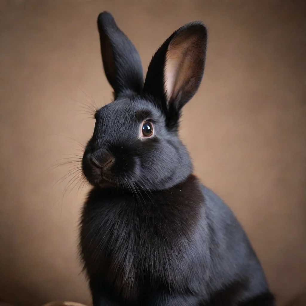 ai amazing seductive black rabbit mink awesome portrait 2