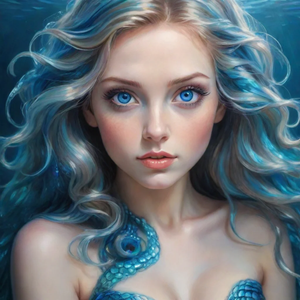 ai amazing seductive detailed mermaidlarge blue eyes awesome portrait 2