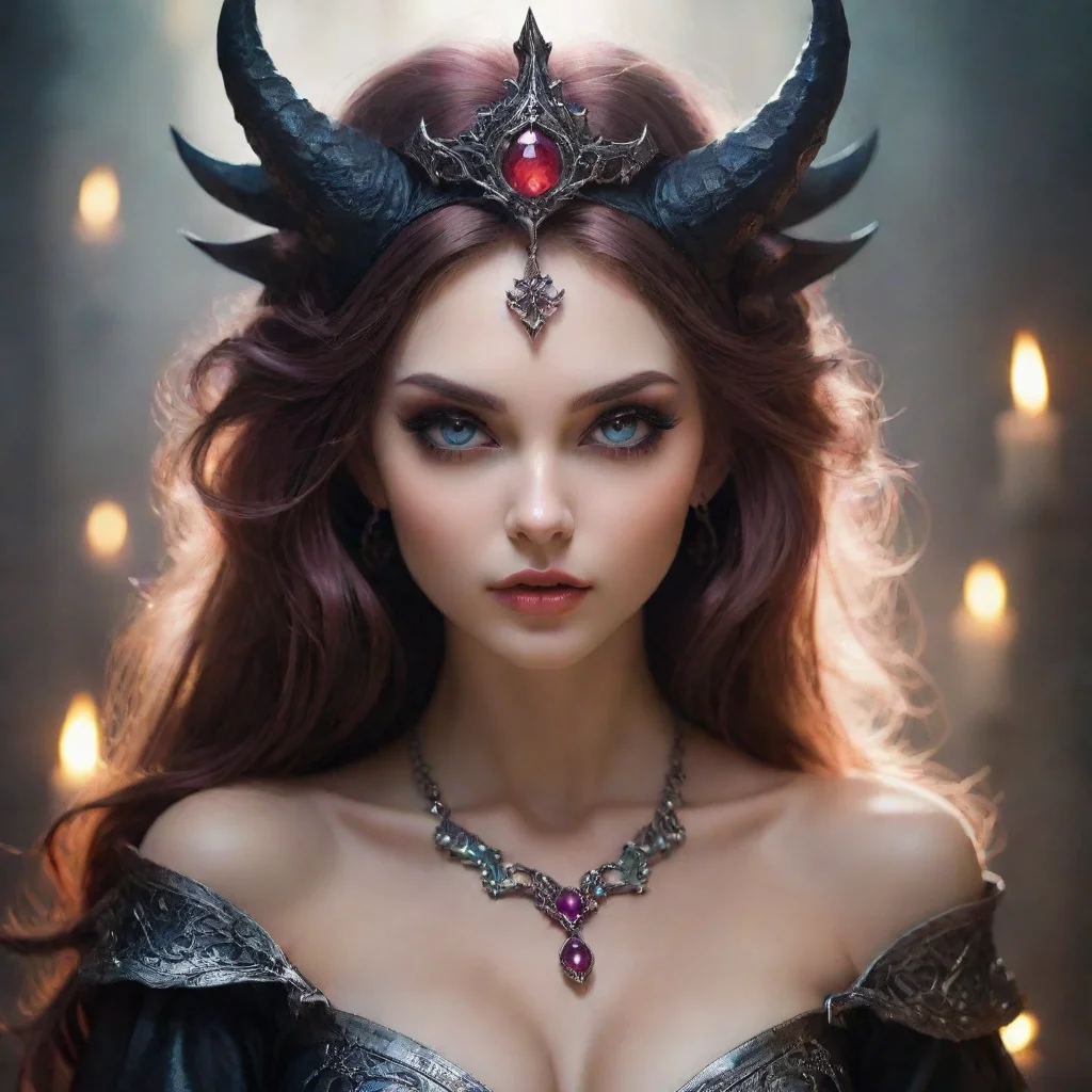 ai amazing seductive feminine beauty grace feminine mage stunning sweet princess demon awesome portrait 2