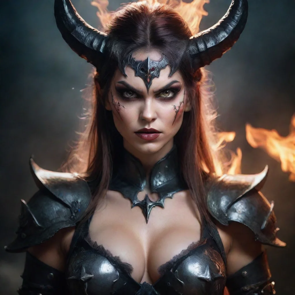 ai amazing seductive feminine demon evil warrior awesome portrait 2