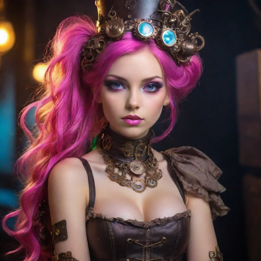  amazing seductive steampunk neon punk princess sweet awesome portrait 2