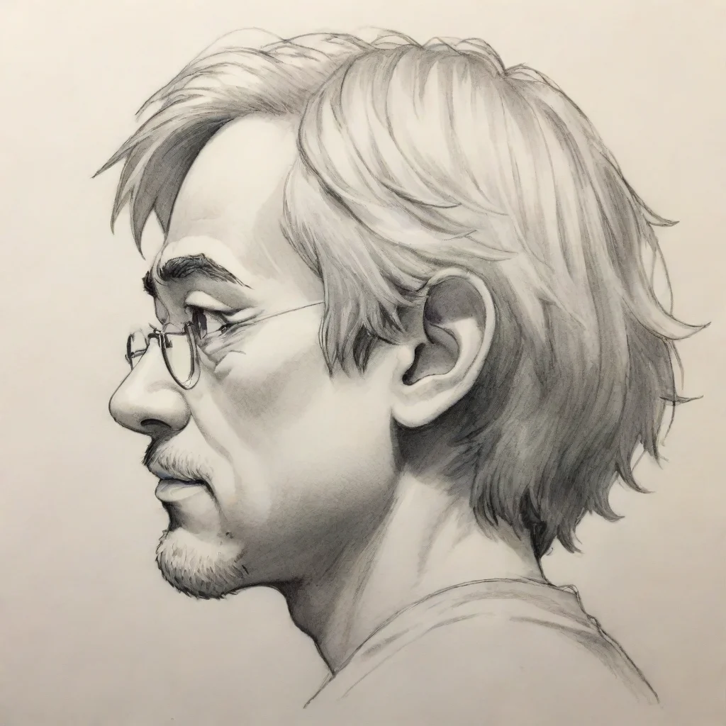  amazing side view of a portrait head side face style of studio ghibli detail outline detail sketch slam dunk hayao miyaz