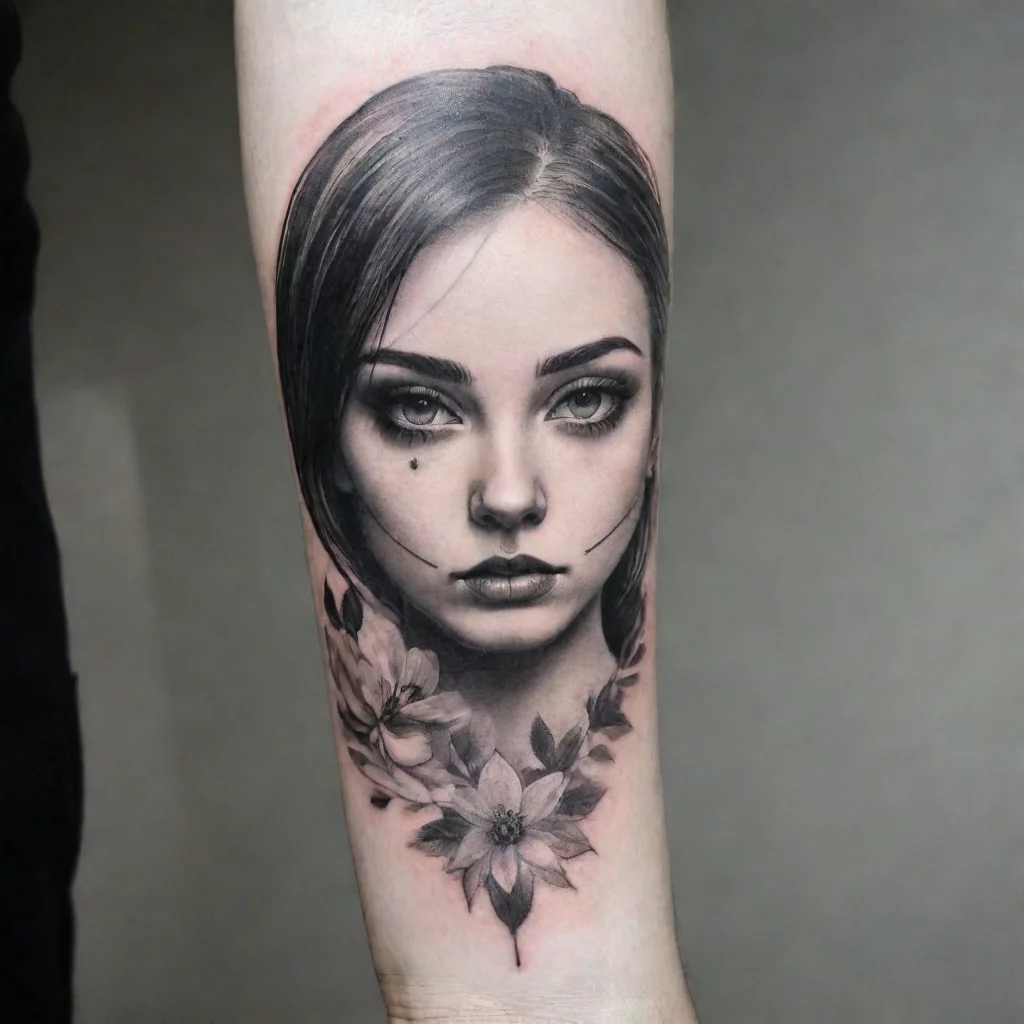 ai amazing signs fine line black and white tattoo awesome portrait 2