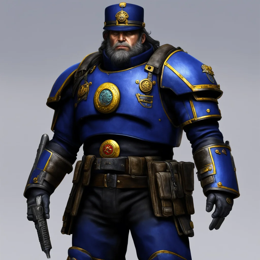 ai hyperealistic officer of imp%C3%A9rial marine warhammer 40k confident engaging wow artstation art 3