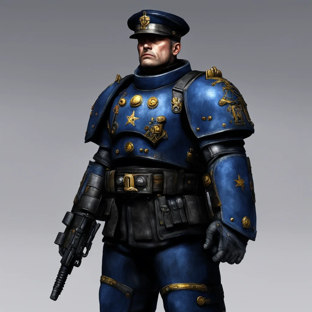 ai hyperealistic officer of imp%C3%A9rial marine warhammer 40k