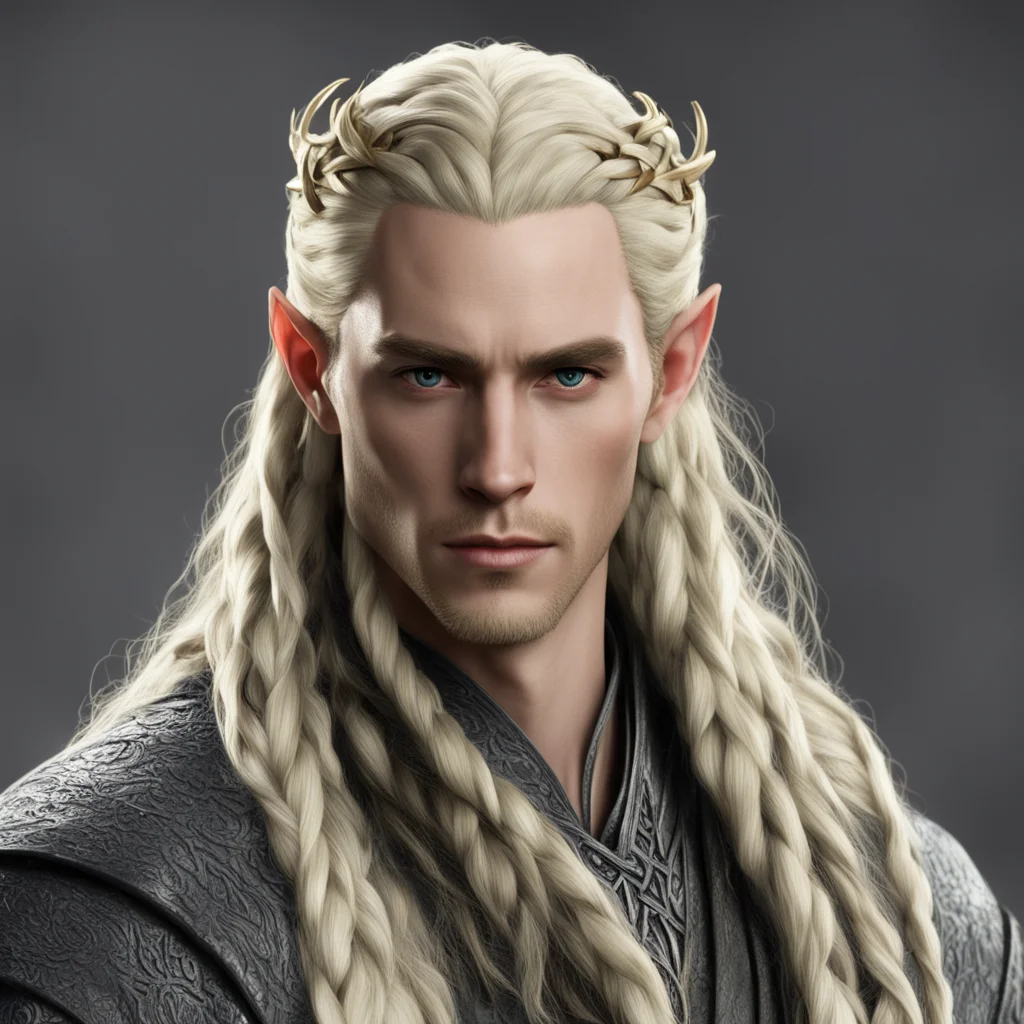 ai king thranduil with blonde hair and braids w  amazing awesome portrait 2