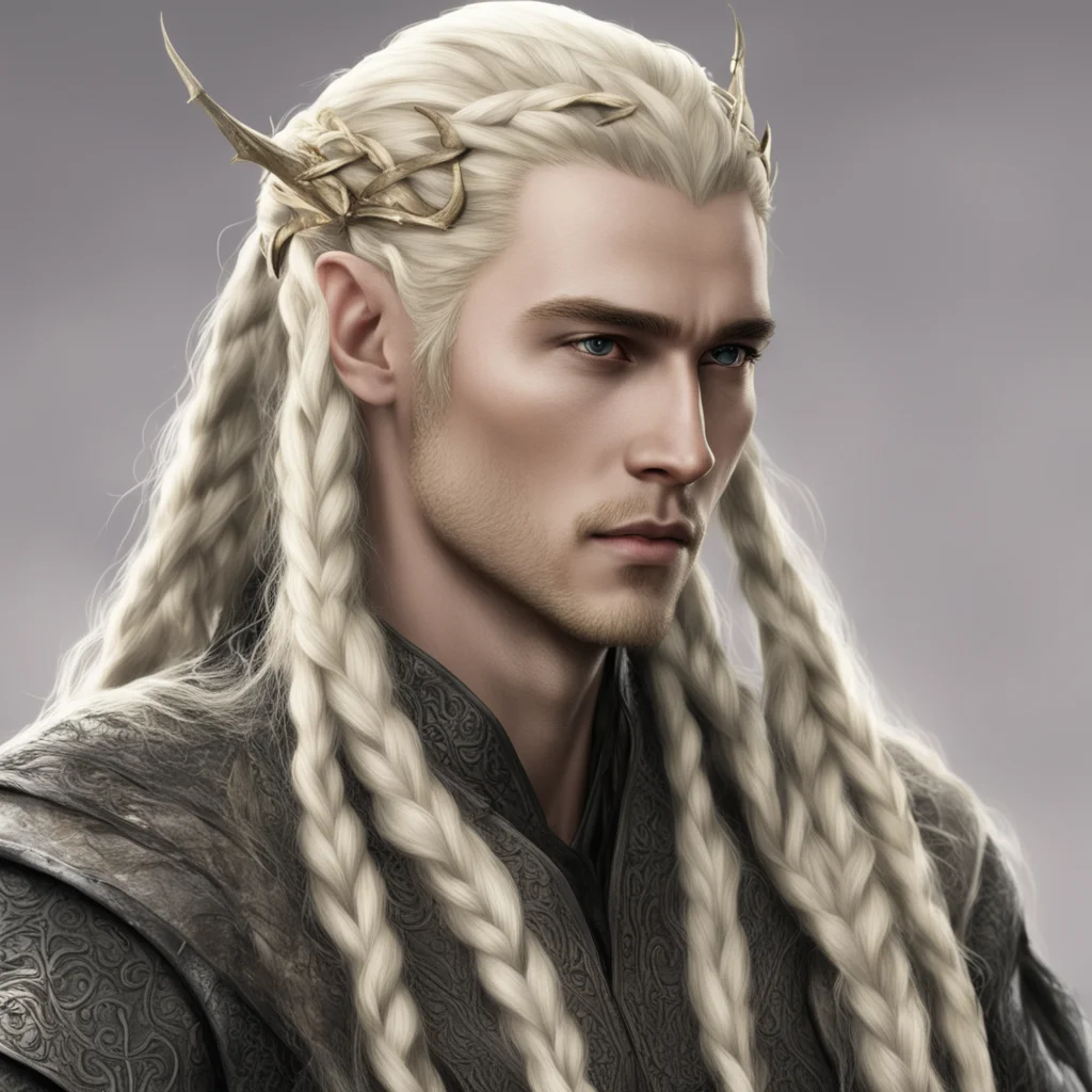 ai king thranduil with blonde hair and braids w 