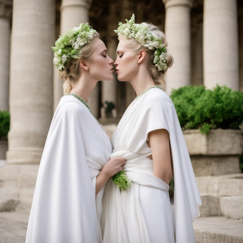  lesbian kiss gree temple gree white toga