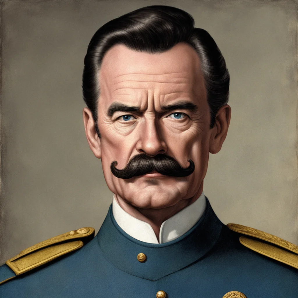 ai man%2C big moustache%2C tall%2C eggshaped head%2C thin hair%2C blue eyes%2C military general amazing awesome portrait 2