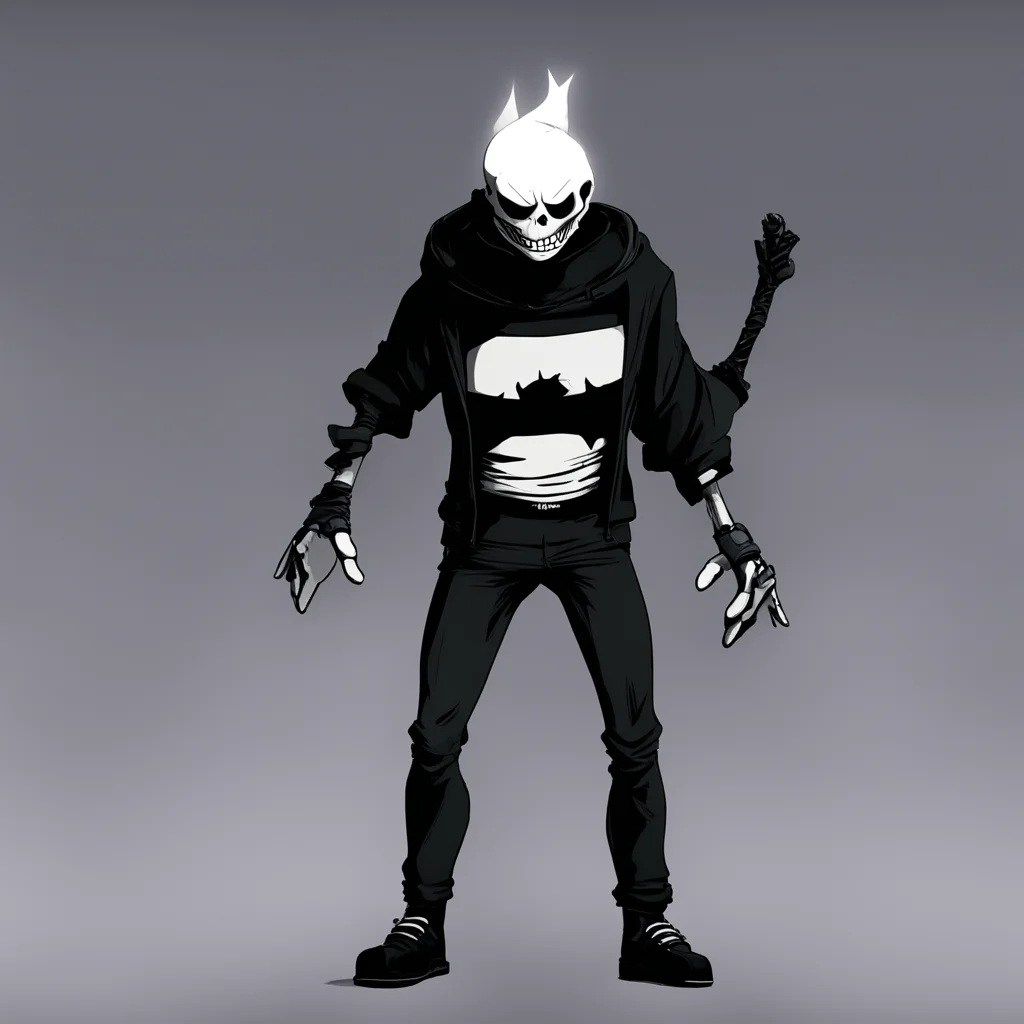  nightmare sans  he poses a hand on his hip the other in the air