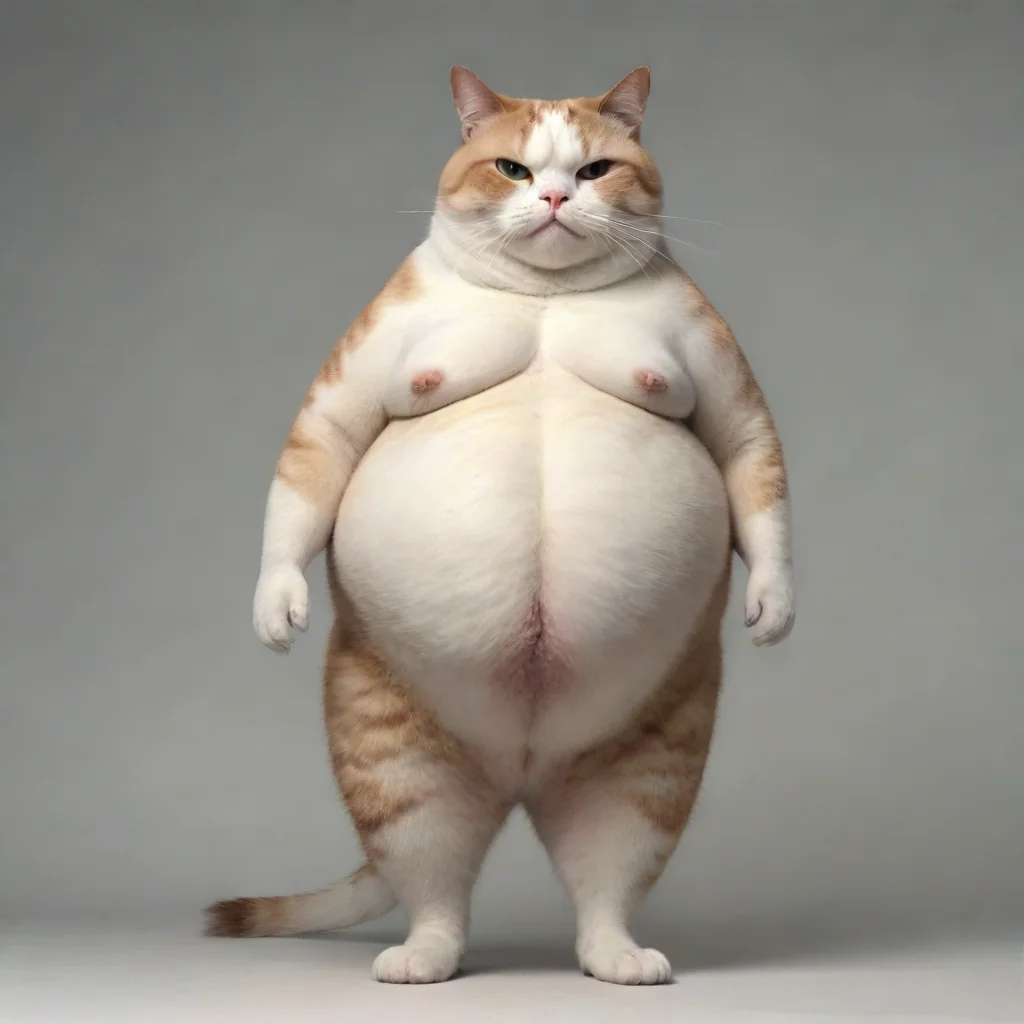 ai over weight anthropomorphic cat