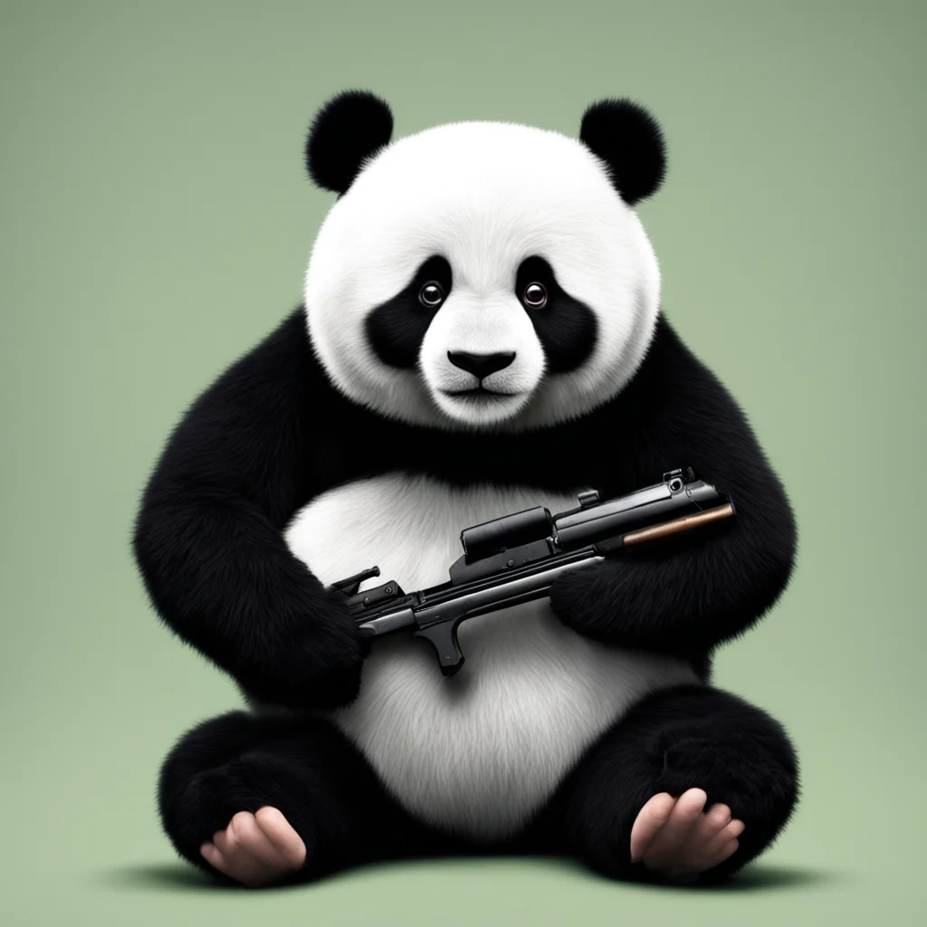  panda named jj and smoking weed with gun good looking trending fantastic 1