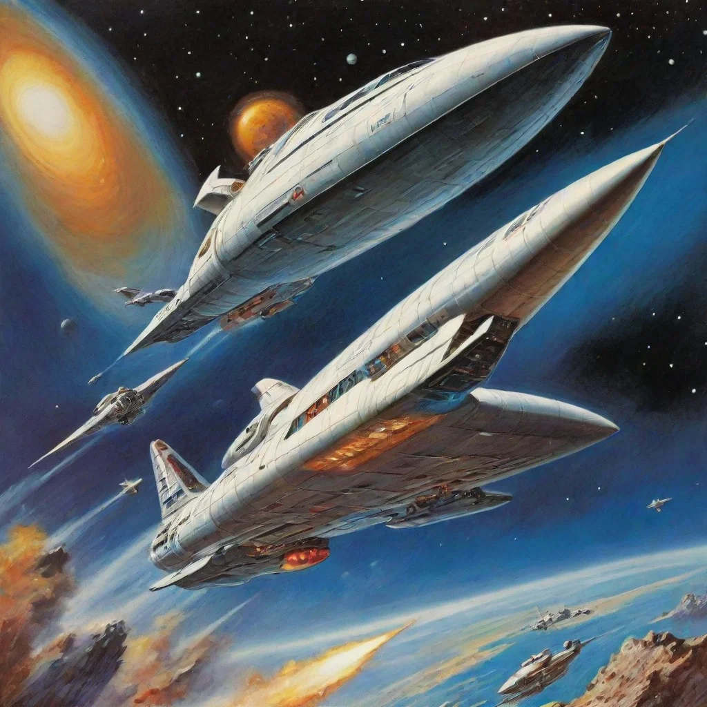 ai perry rhodan%2C action cover%2C space ships%2C cartoon style art 
