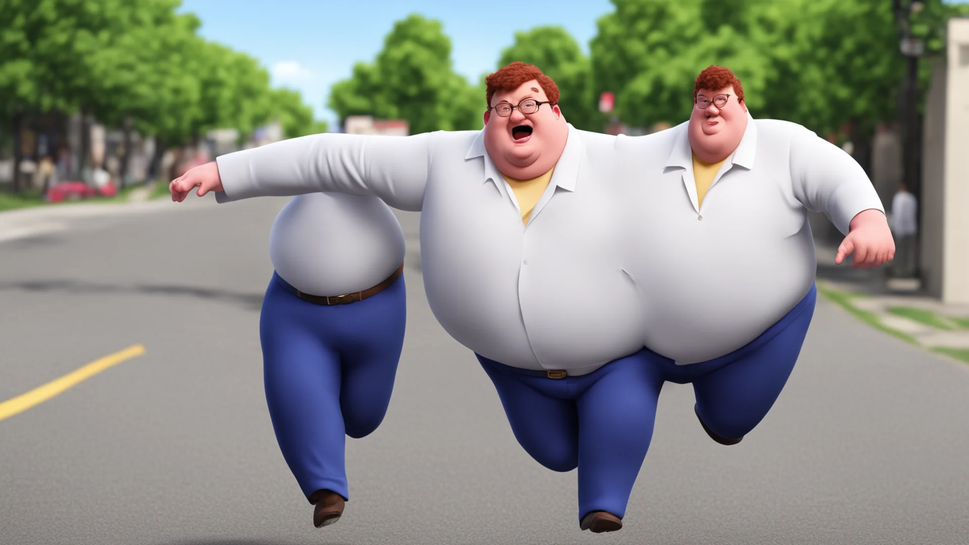 ai realistic%2C lifelike%2C and uncanny peter griffin chasing someone good looking trending fantastic 1 wide