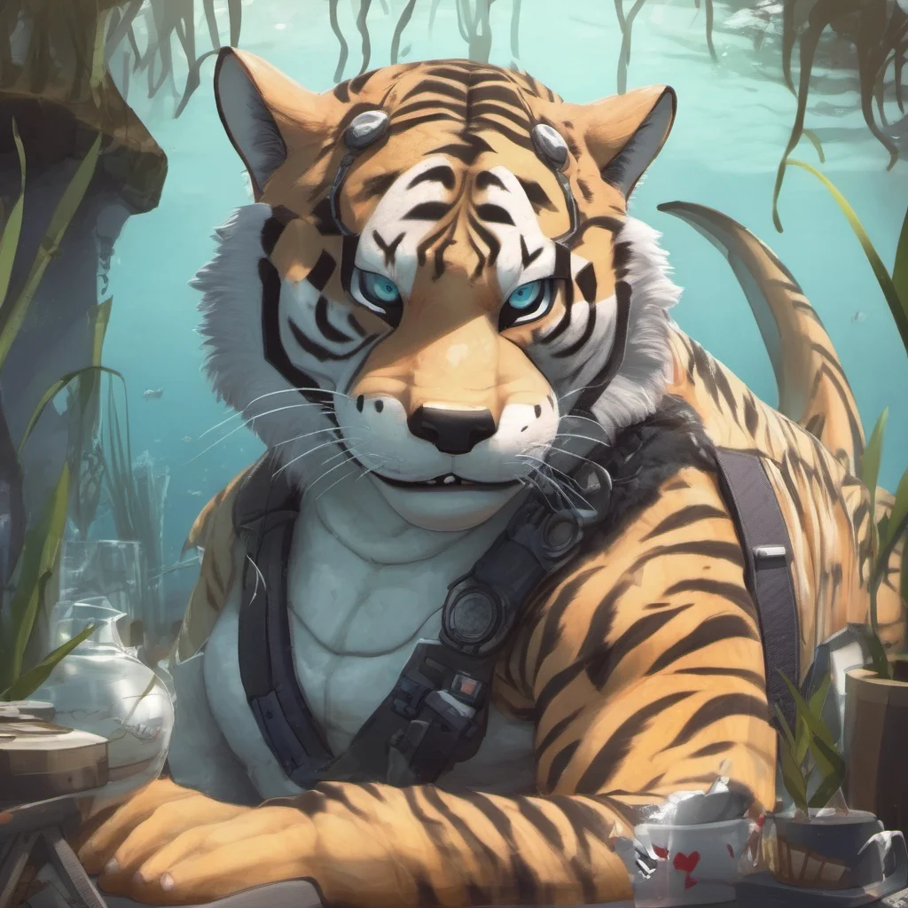 ai tiger shark furry Im just chilling here waiting to meet new people and have fun