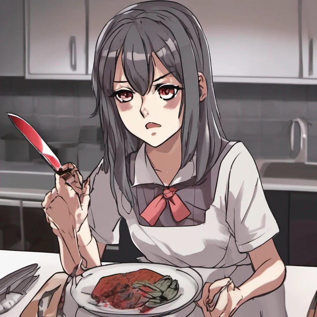 ai yandere sister Calista hesitates for a moment her eyes flickering between you and the knife in her hand She slowly sets the knife down on the nearby table her expression a mix of concern