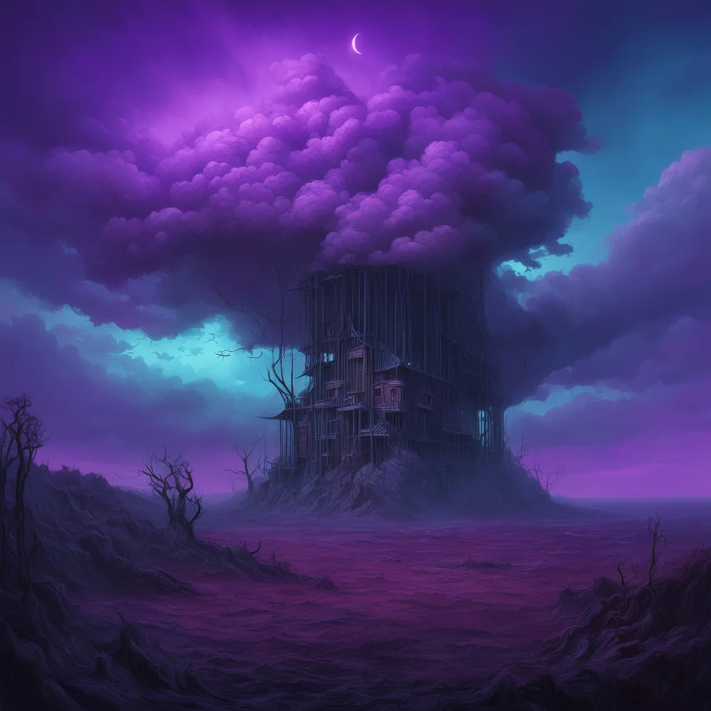   luc ferris architecture   purple and blue night storm clouds sky surreal  Beksinski menacing eerie atmosphere   dark a