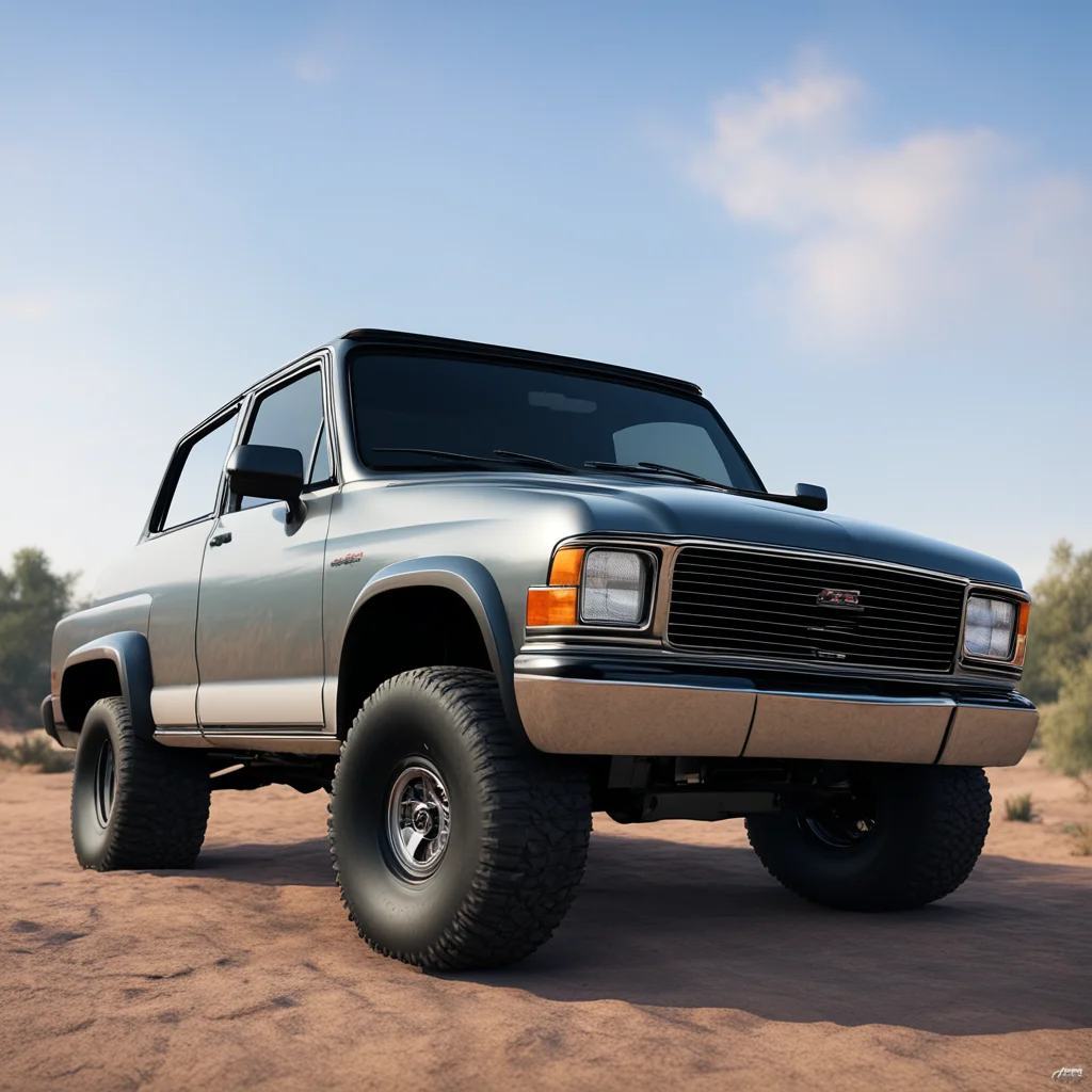 1994 Dodge Ram 1500 lifted hyper realistic wide angle drone shot unreal engine render highly detailed