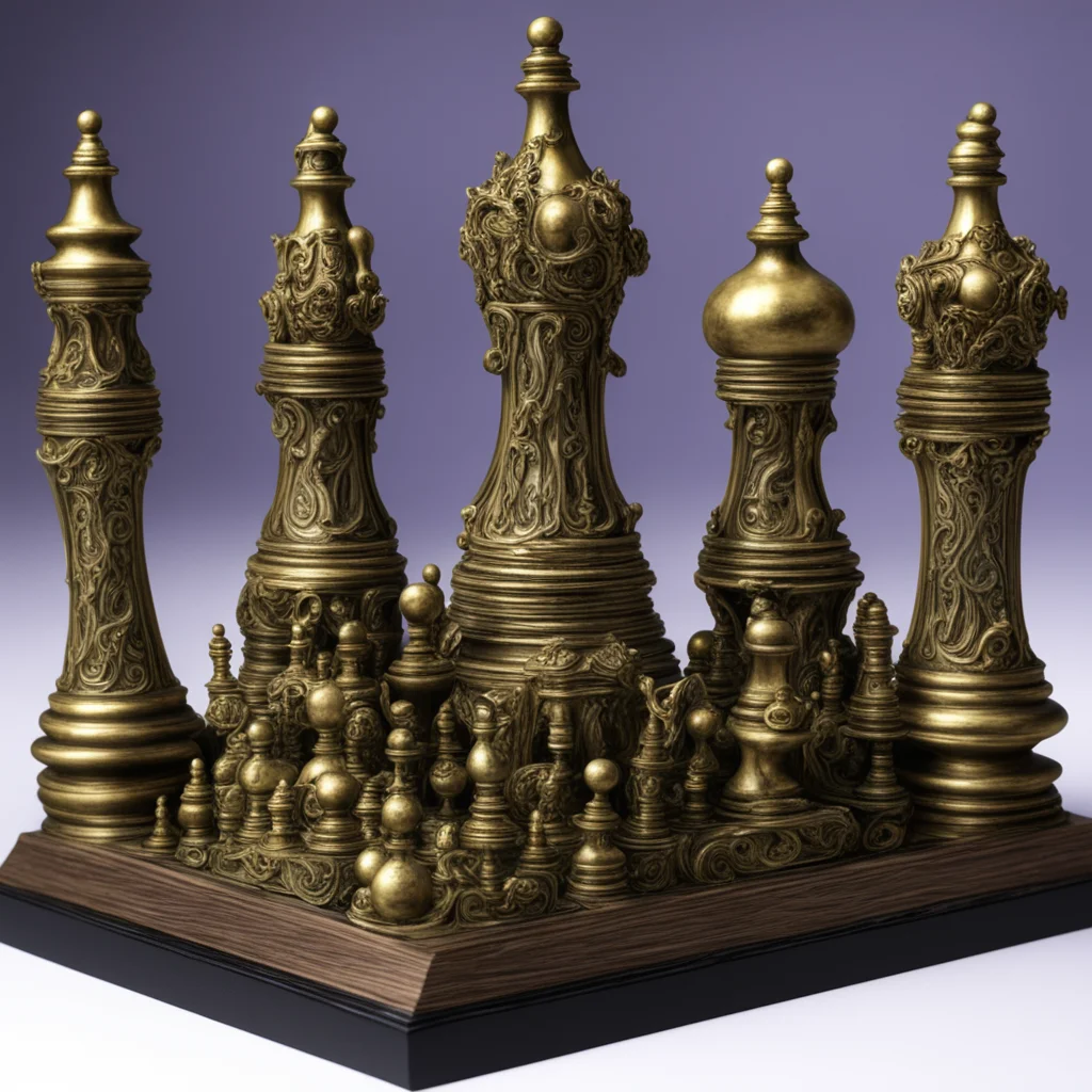 3 dimensional photorealistic detailed lovecraft chess set reflective intricate steam punk lifelike