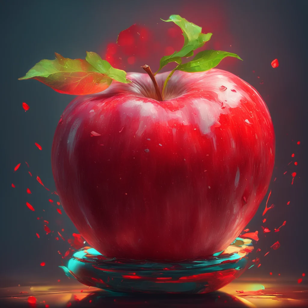 3D a red apple by thomas kindkade alphonse mucha loish beatriceblue and craig mullins sparth ross tran rossdraws artgerm