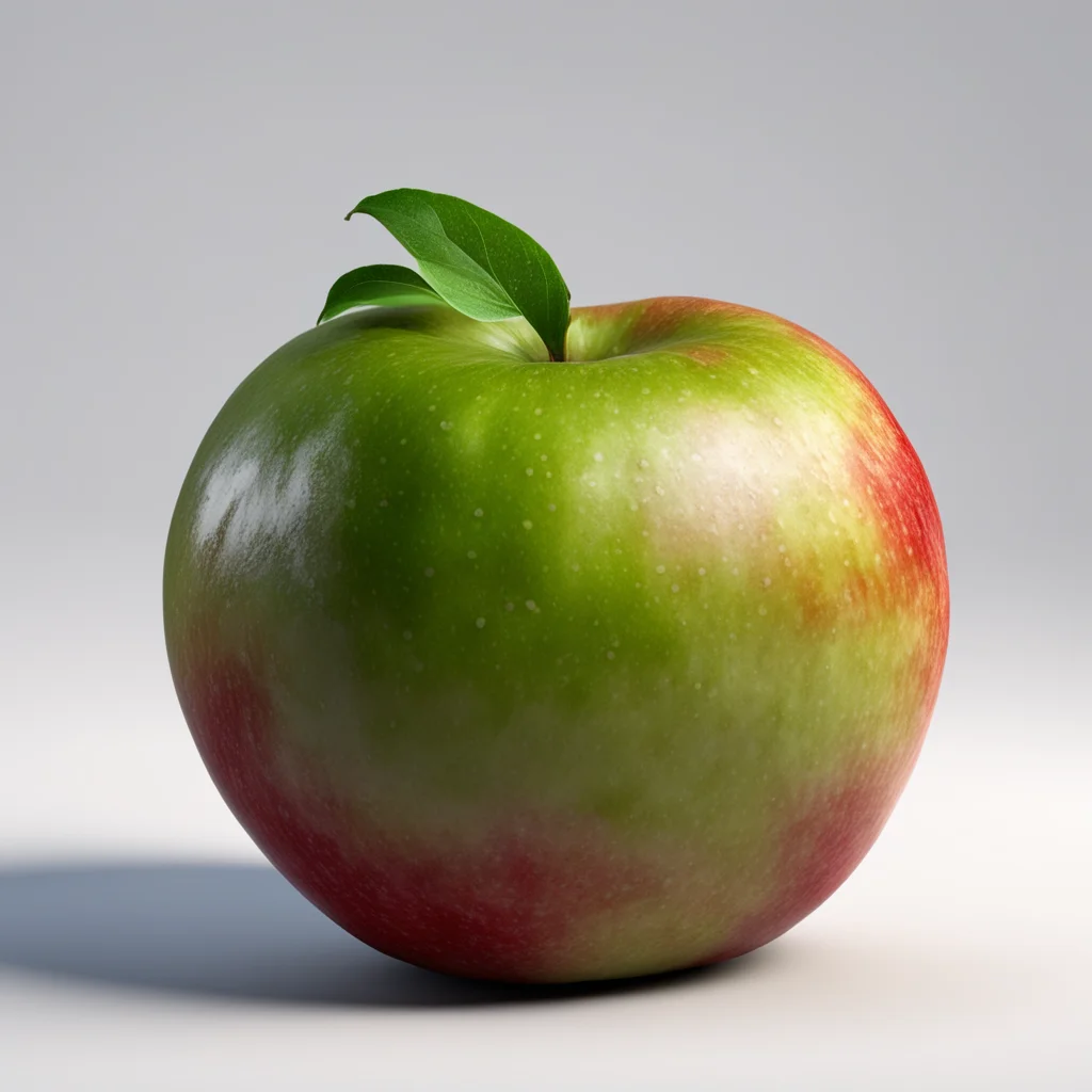 3d rendering of an apple the same size as mount everest