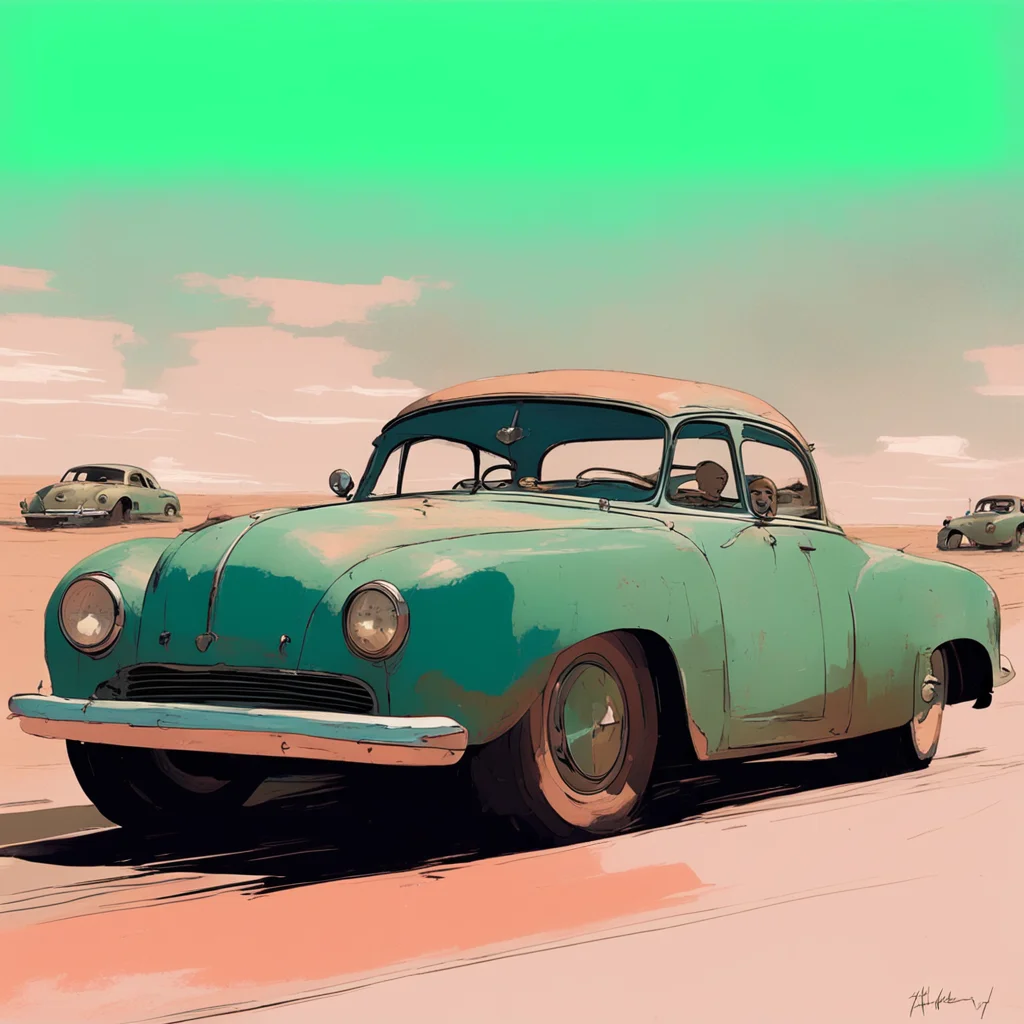 40s race driving in the spot color style of lou fine comic panels by ashley wood and phil hale 4K detailed post processi