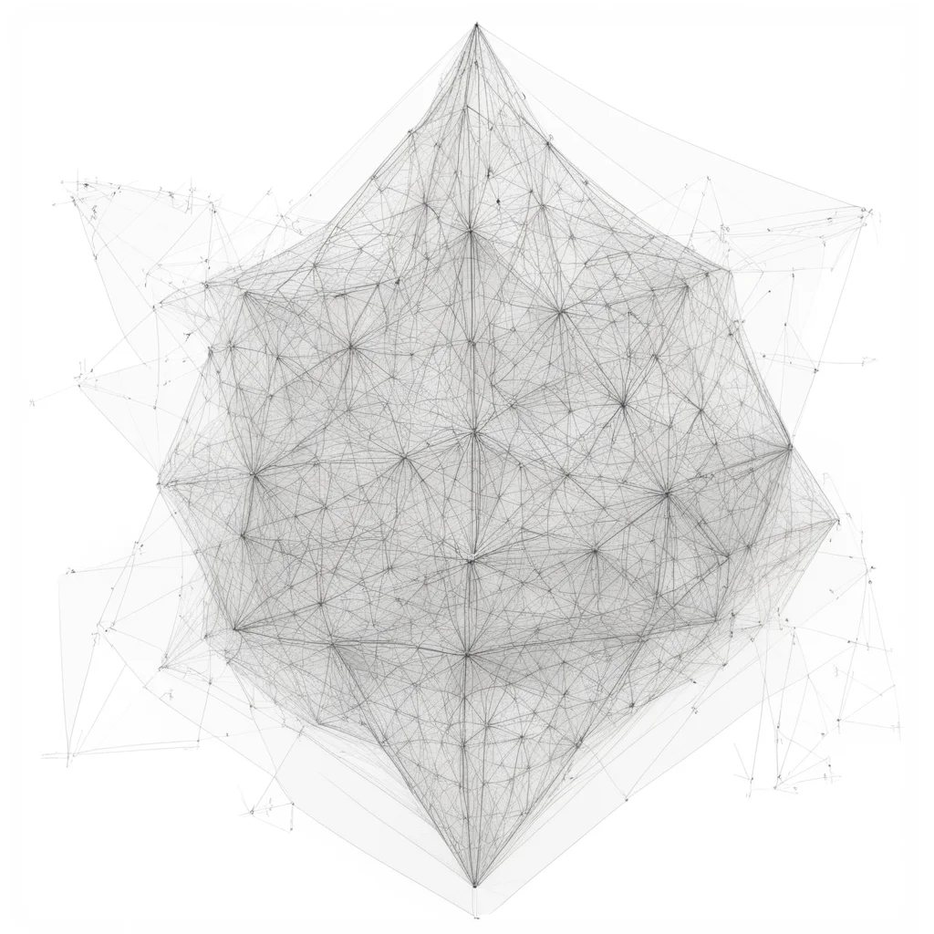 64 Tetrahedron Isotropic Vector Matrix 1 Point Perspective Pen on Paper Calculation Box Method