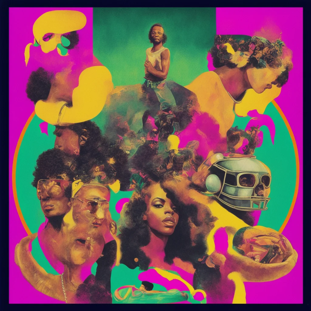 70’s funk album covers combined into one artwork