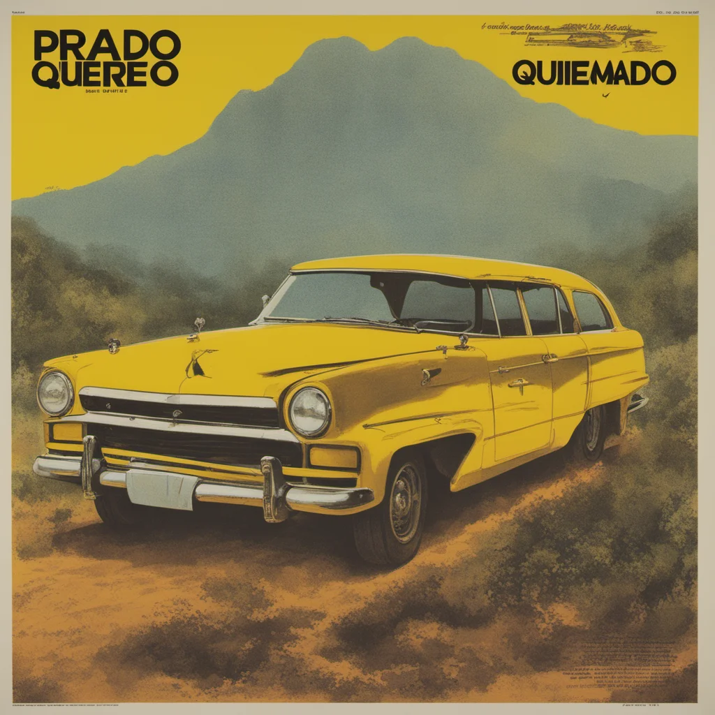80s obscure movie poster for a movie called prado queimado yellow color palette camp style