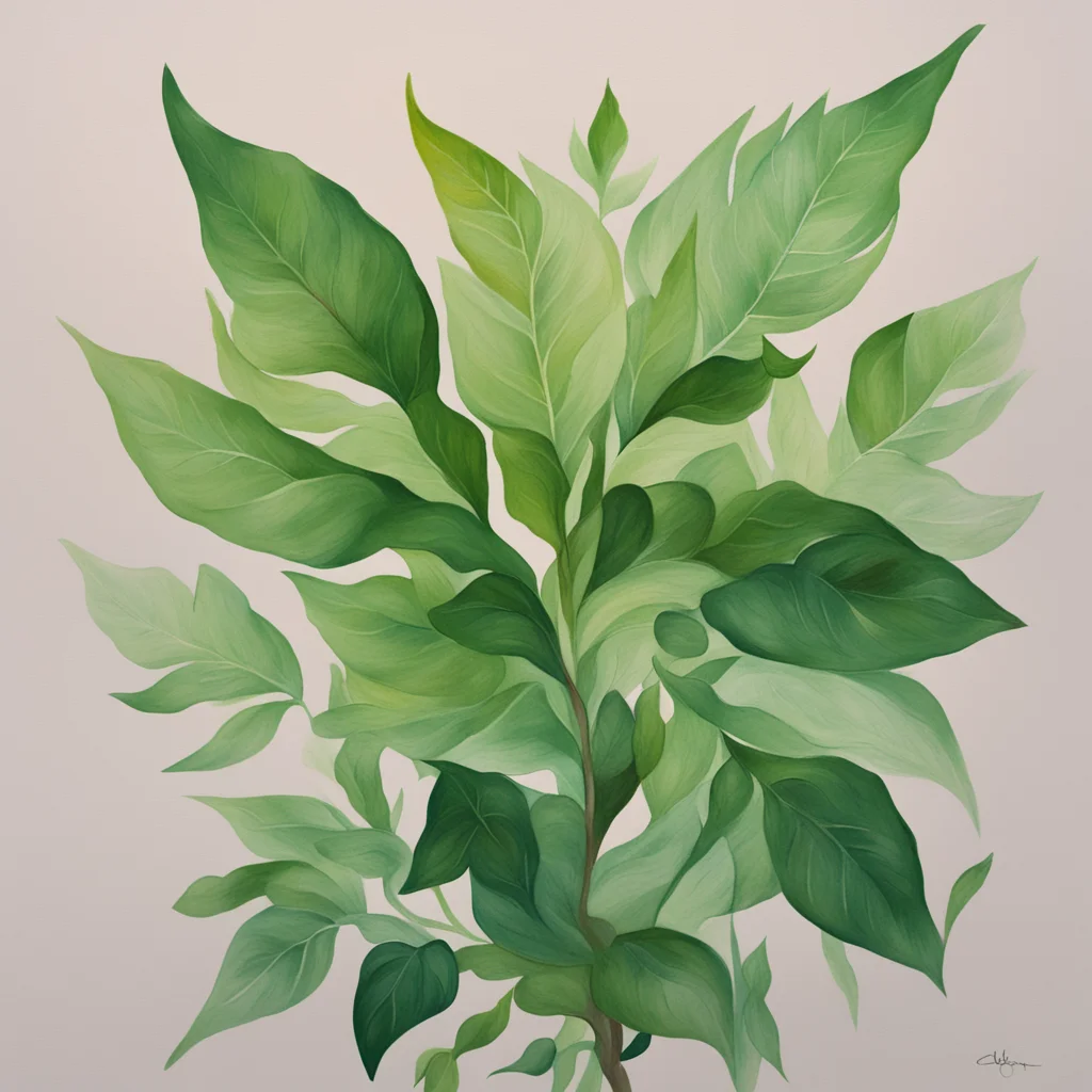 A closeup painting depicting a plant like creature with leaves that absorb sunlight The light is then used to convert ca